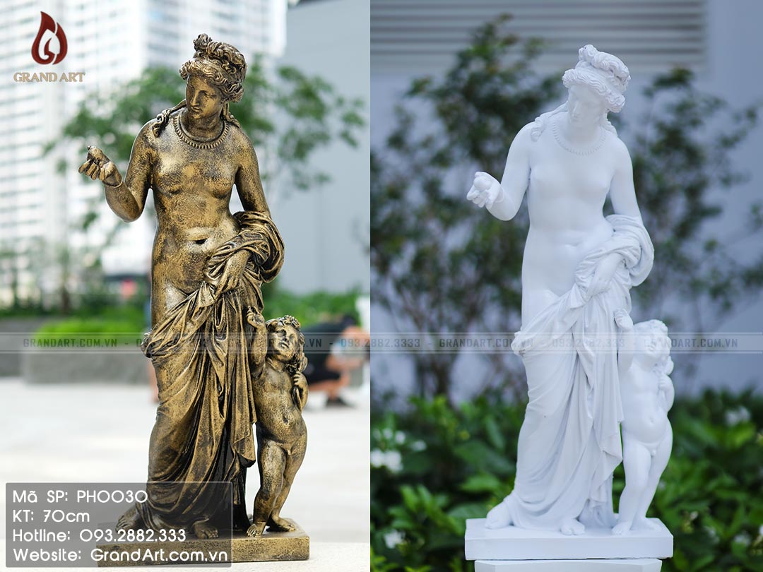 tượng thần Venus bằng composite cao 70cm
