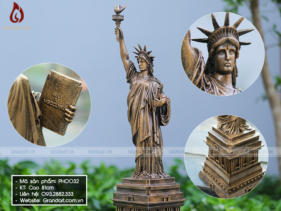 tượng nữ thần tự do bằng composite cao 81cm