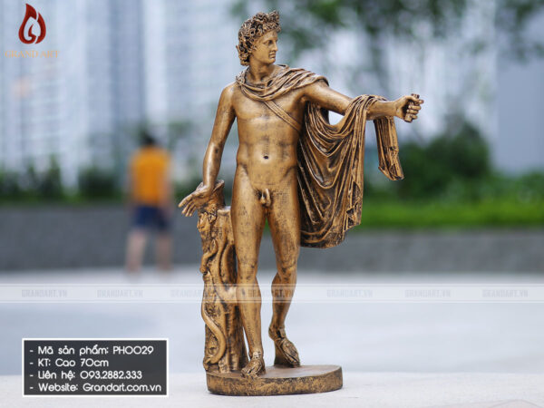 Tượng thần Apollo bằng composite cao 70cm