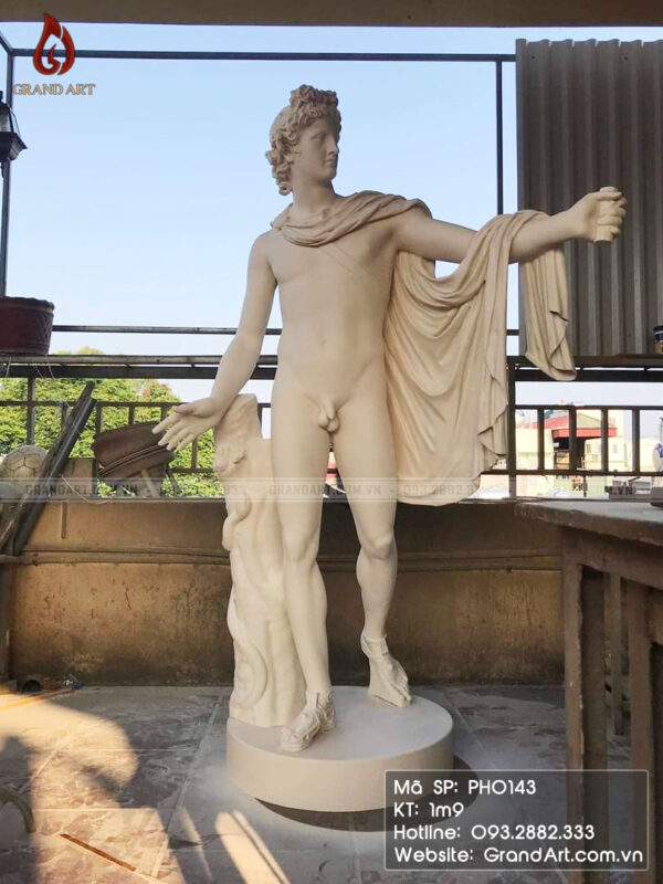 tượng thần Apollo bằng composite cao 1m9