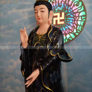 tượng phật bà quan âm bằng composite áo đen