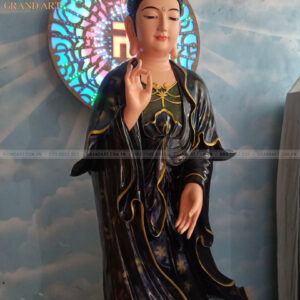 tượng phật bà quan âm bằng composite áo đen