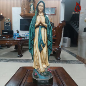 Tượng Đức Mẹ Lộ Đức bằng composite vẽ màu giả cổ cao 50cm