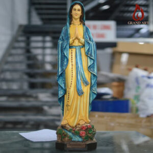 Tượng Đức Mẹ Lộ Đức bằng composite vẽ màu giả cổ cao 60cm