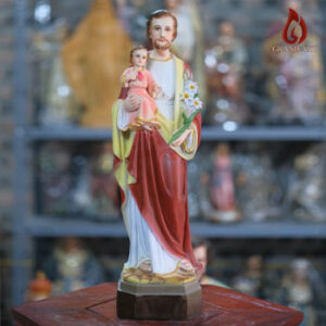 Pho Tượng Thánh Giuse Bế Chúa Bằng Composite Sơn Màu Cao 40Cm
