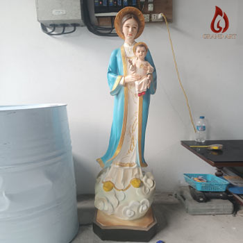 tuong-duc-me-la-vang-bang-composite-cao-1m6-son Tượng Đức Mẹ La Vang bằng composite cao 160cm sơn màu