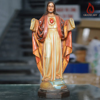 tuong-kito-vua-cao-40cm-ve-mau-gia-co tượng Chúa Kito Vua bằng composite cao 40cm vẽ giả cổ